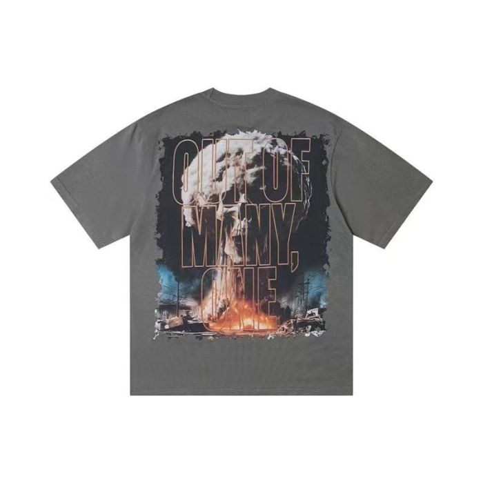 Skeleton Hand Detonator Button Printed Washed Tee 3 colors 29204974