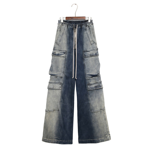 1:1 quality version Washed Workwear Big Pocket Wide Leg Jeans 2 colors 29214046