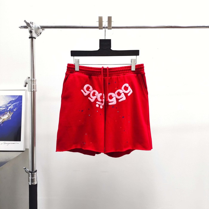 [Big & Tall for weights up to 220 lbs]1:1 quality version 555 Bright Red Zip Up Hoodie & Shorts Set 29204989