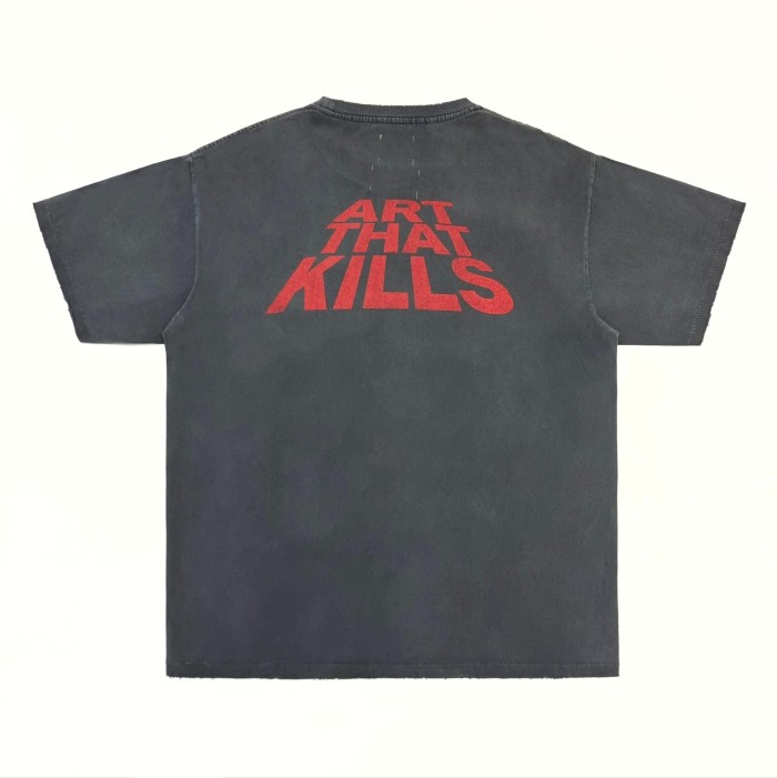 [Big & Tall for weights up to 220 lbs]1:1 quality version Long Haired Lion Black Print Washed Tee 29213966