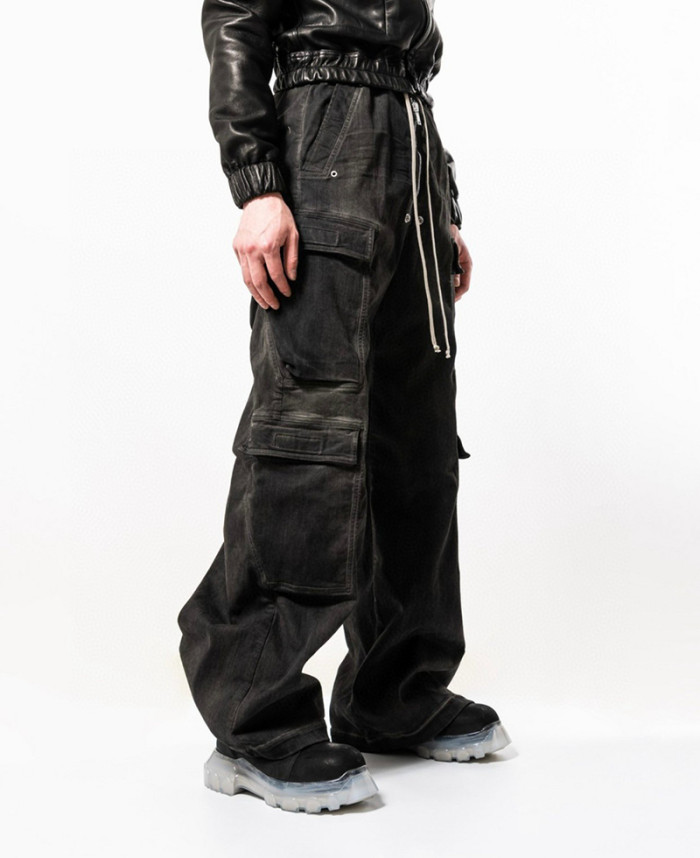 1:1 quality version Washed Workwear Big Pocket Wide Leg Jeans 2 colors 29214046