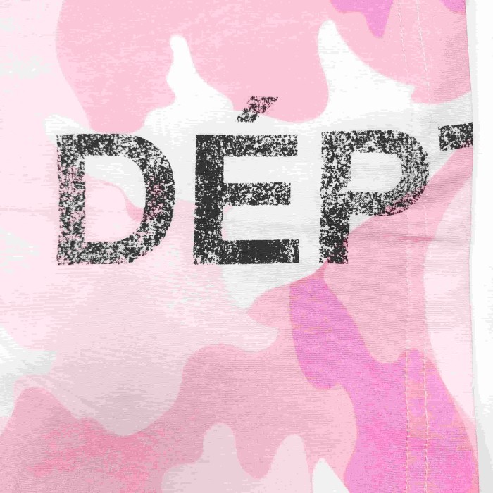 [Big & Tall for weights up to 220 lbs]1:1 quality version Pink Camo Vertical French Text Print Washed Tee 29213963
