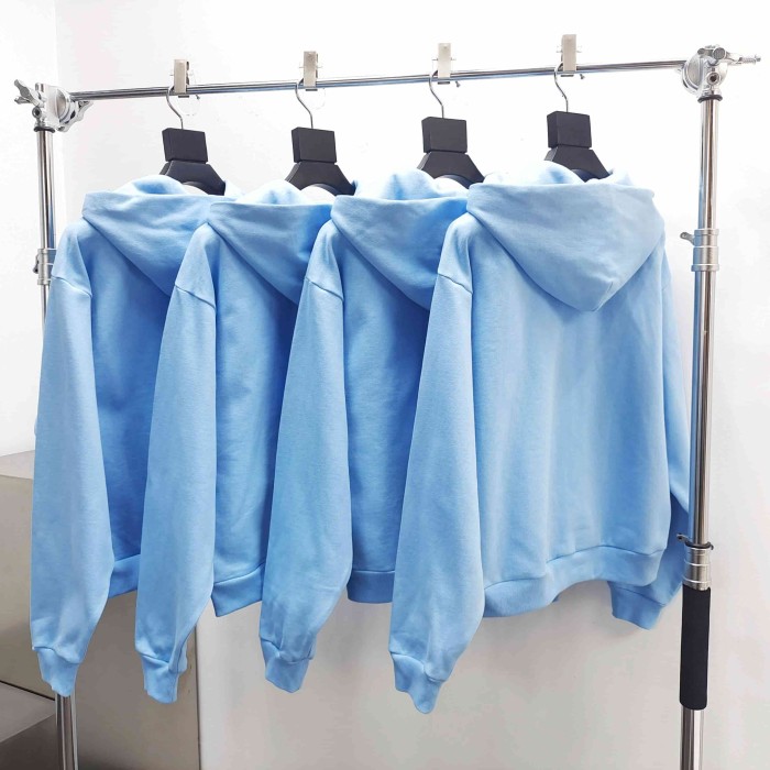[Big & Tall for weights up to 220 lbs]1:1 quality version Rhinestone Light Blue Spider Web Zip Up Hoodie & Shorts Set 29204992