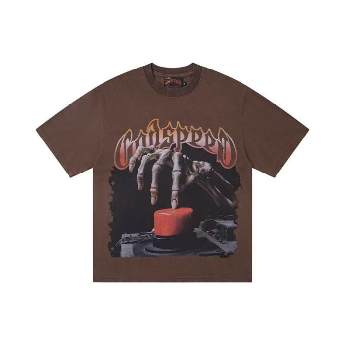 Skeleton Hand Detonator Button Printed Washed Tee 3 colors 29204974