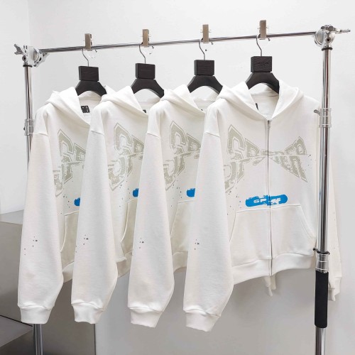 [Big & Tall for weights up to 220 lbs]1:1 quality version Big White Number 5 Print On Back Zip Up Hoodie & Shorts Set 29204991