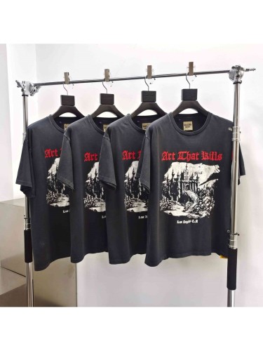 [Big & Tall for weights up to 220 lbs]1:1 quality version Skull Castle Black Print Washed Tee 29213964