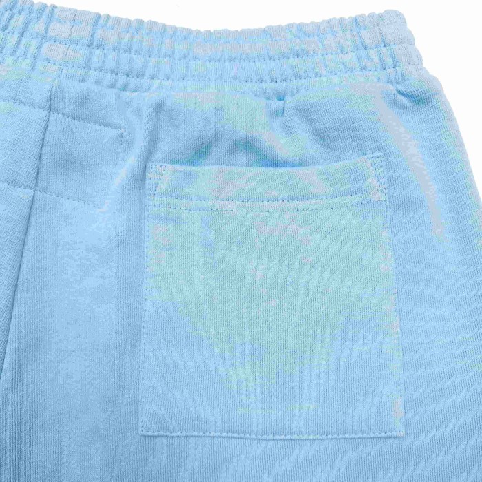 [Big & Tall for weights up to 220 lbs]1:1 quality version Rhinestone Light Blue Spider Web Zip Up Hoodie & Shorts Set 29204992