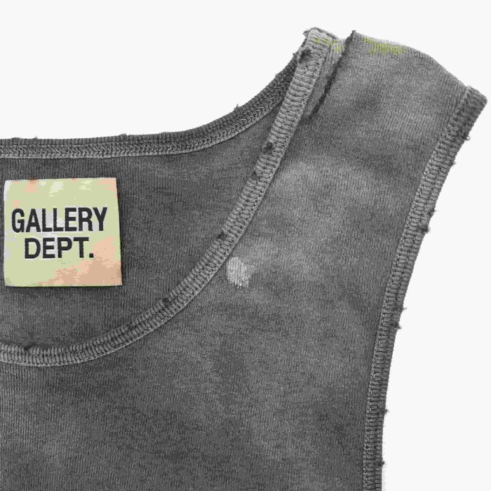[Big & Tall for weights up to 220 lbs]1:1 quality version White Spray Letter Black Print Washed Tank Top 29213961