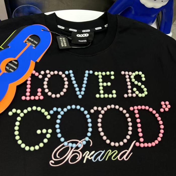 Summer Colorful Pearl Letter Tee 2 colors 29220598