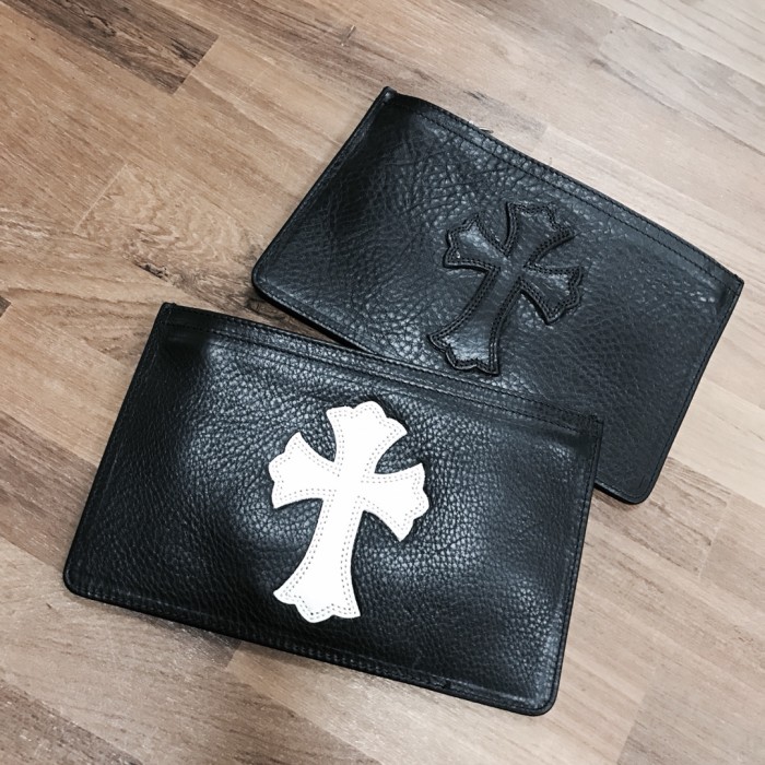 Cow Leather Black White Cross Patch Slim Cash Card Wallet 2 colors 29222380