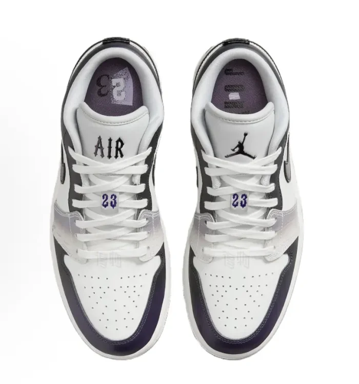 Air @j1 Low GS Black White Pink Toe Colorway Casual Wear Resistant Leather Sneakers 2 colors 29225147