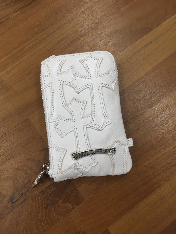 Cow Leather Multi Cross Patch Metal Bar Logo Medium Zip Around Wallet Card Holder 2 colors 29222383