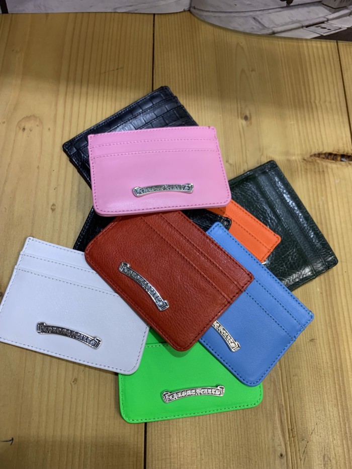 Cowhide Card Holder Metal Bar Logo Slim Multi Slot Card Wallet 8 colors 29222373