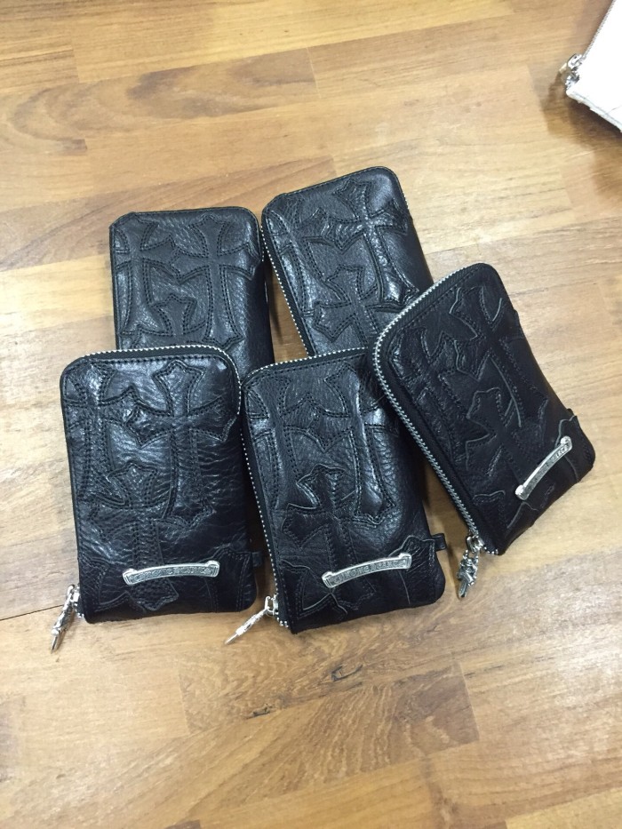 Cow Leather Multi Cross Patch Metal Bar Logo Medium Zip Around Wallet Card Holder 2 colors 29222383