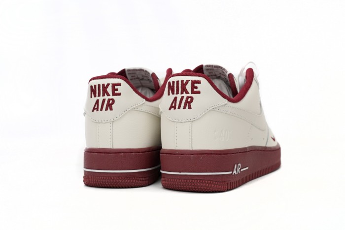 Air Force 1 40th Anniversary Off White Burgundy Double Swoosh Retro Leather Sneakers 29225442
