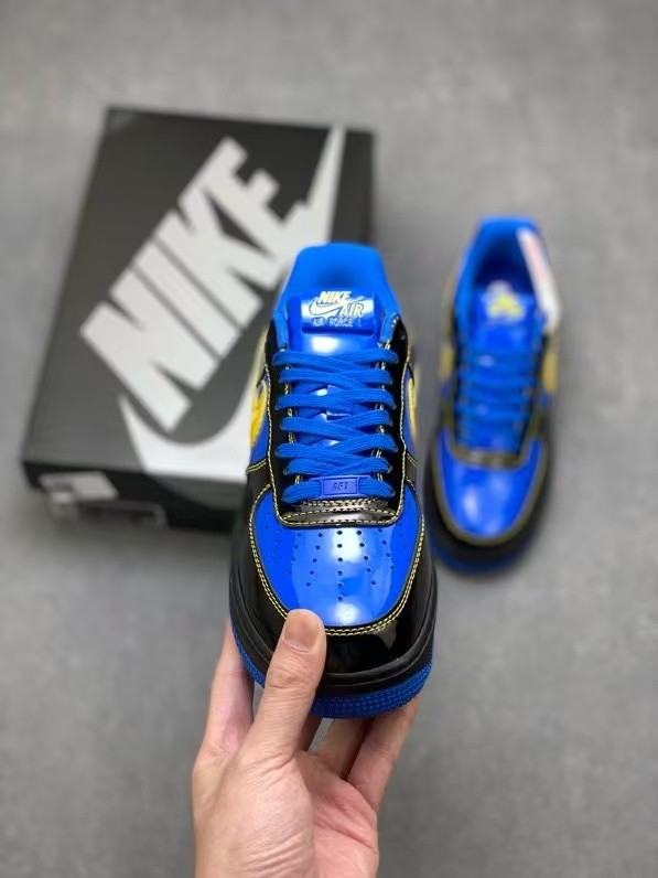 Air Force 1 Low Lakers Theme Black Blue Yellow Patent Leather Sneakers 29225591