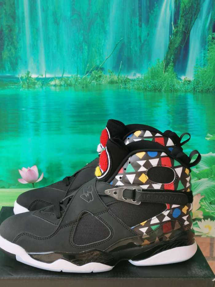 [plus-size shoes] Air @j8 Quai 54 Multicolor Triangle Graphic Unisex Mesh Leather High Top Basketball Shoes 2 colors 29247312