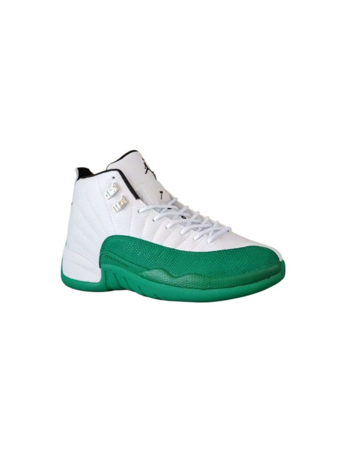 [plus-size shoes] Air @j12 Retro White Lucky Green Stingray Leather Shock Absorbing High Top Basketball Shoes 29284103