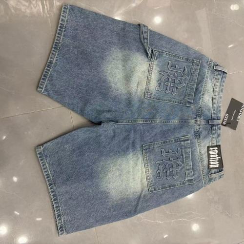 Double Front Pocket Rivet Stitch Panel Washed Men Carpenter Five Inch Denim Shorts 2 colors 29285744