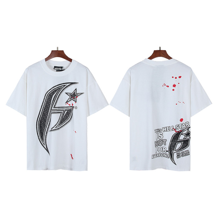 Speckled Texture Star Logo Blood Splatter Double Sided Oversized Tee 29287258