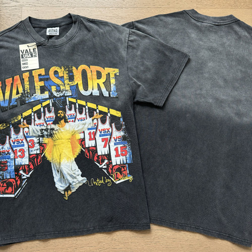 Valesport Gradient Letter Jesus Basketball Jersey Locker Room Front Only Print Washed Tee 29288351