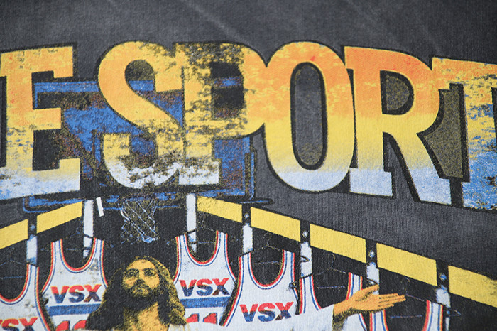 Valesport Gradient Letter Jesus Basketball Jersey Locker Room Front Only Print Washed Tee 29288351