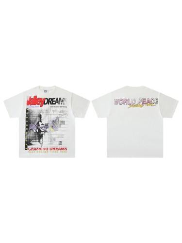 Off White Valley Dreams World Peace Graphic Double Sided Print Oversized Washed Tee 29288360