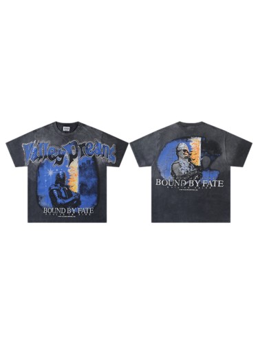 Valley Dreams Gothic Script Knight Castle Bound By Fate Forged In Fire Text Double Print Oversized Washed Tee 29288356