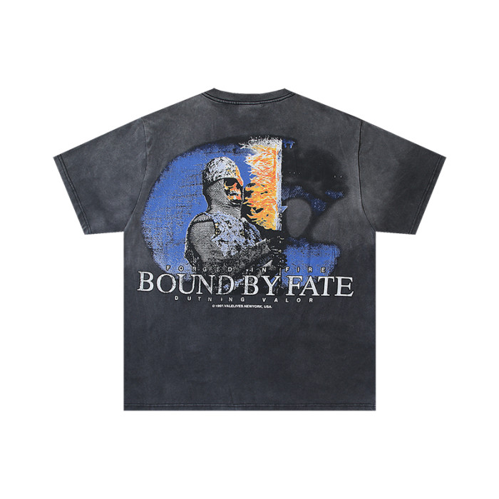 Valley Dreams Gothic Script Knight Castle Bound By Fate Forged In Fire Text Double Print Oversized Washed Tee 29288356