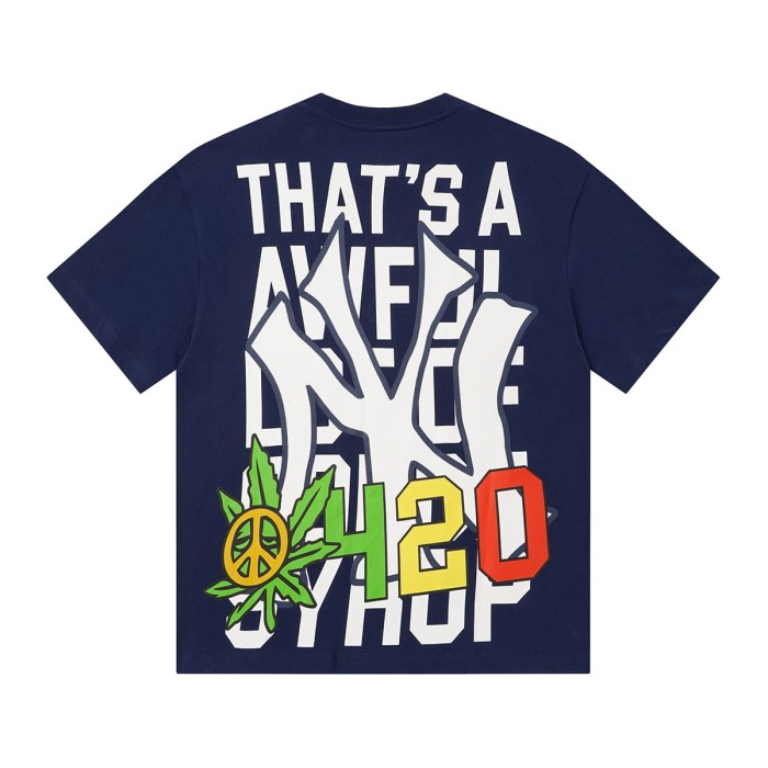 Weed Leaf Peace Symbol Apple NY Graffiti Double Sided Print Tee 2 colors 29288701