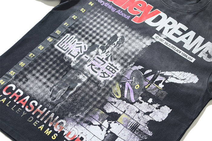 Dreams 2000 Tour Chinese Characters Crashing Dreams World Peace Double Sided Print Oversized Washed Tee 29288358