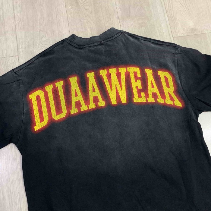 Two Tone Outline Letter Flame Basketball Hoop Double Sided Print Oversized Tee 29288379