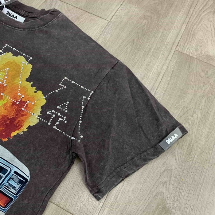 Pull Up Rhinestone Spelled Logo Vintage Pickup Truck Stacked Cash Explosion Single Side Print Tee 29288373