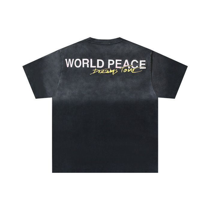 Dreams 2000 Tour Chinese Characters Crashing Dreams World Peace Double Sided Print Oversized Washed Tee 29288358
