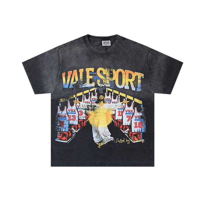 Valesport Gradient Letter Jesus Basketball Jersey Locker Room Front Only Print Washed Tee 29288351