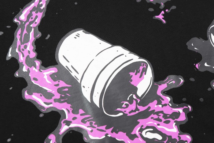 Purple Dripping Liquid Heart Two Syrup Cups Front Back Double Sided Print Tee 2 colors 29290036