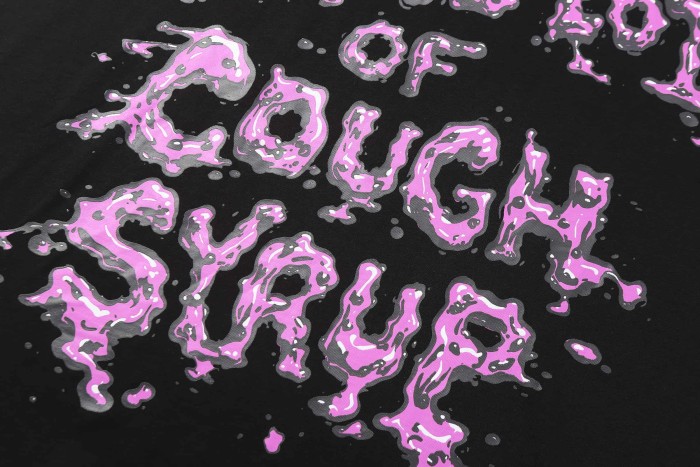 Purple Dripping Liquid Heart Two Syrup Cups Front Back Double Sided Print Tee 2 colors 29290036