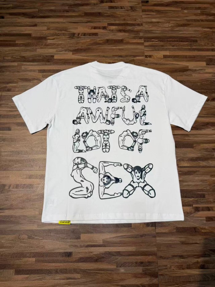 Unique Aesthetic Figure Constructed Letter Front Back Printed Tee 2 colors 29290006