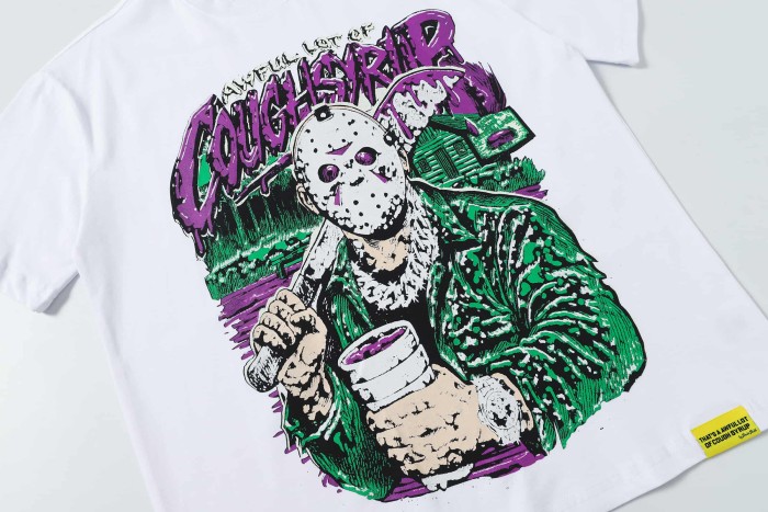 Dark Punk Horror Graffiti Figure Drip Deformed Font Dual Side Print Tee 2 colors 29302211
