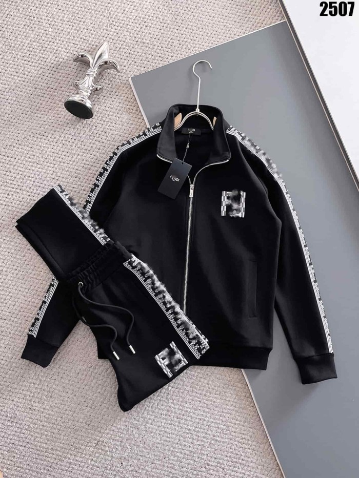 Luxury Brand European Minimalist Logo Long Sleeve Zip-Up Sweatshirt & Sweatpants Set 30 colors 2437013