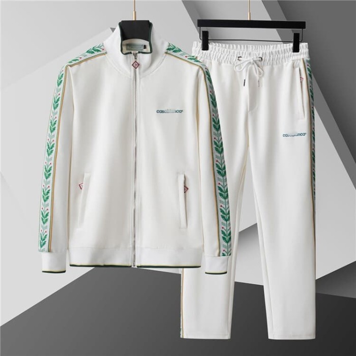 Luxury Brand European Classic Long Sleeve Zip-Up Sweatshirt & Sweatpants Set 30 colors 2437014