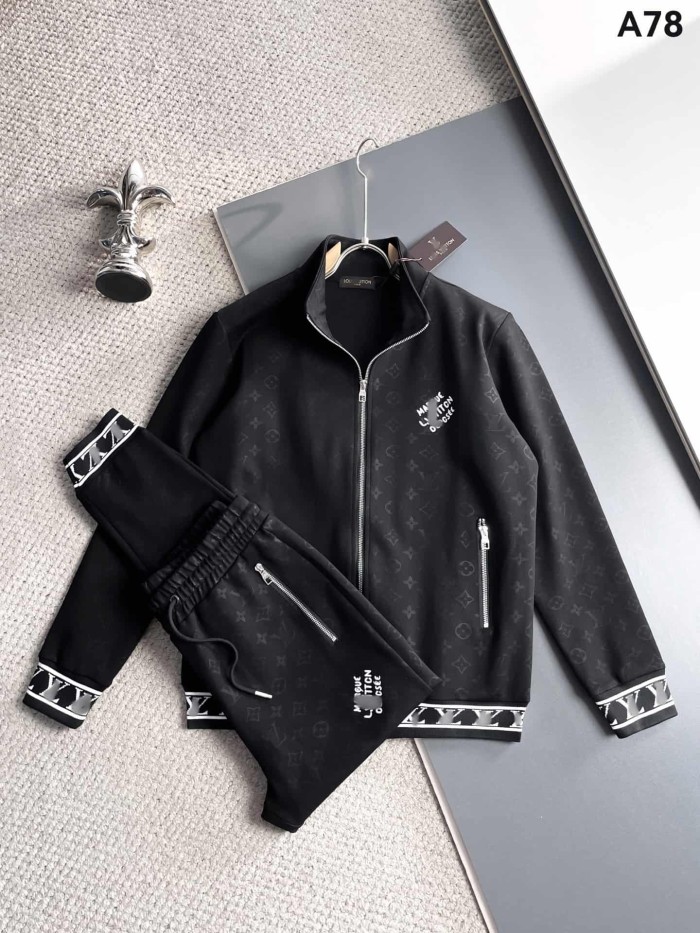 Luxury Brand European Minimalist Logo Long Sleeve Zip-Up Sweatshirt & Sweatpants Set 30 colors 2437013