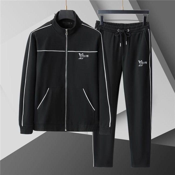 Luxury Brand European Classic Long Sleeve Zip-Up Sweatshirt & Sweatpants Set 30 colors 2437014
