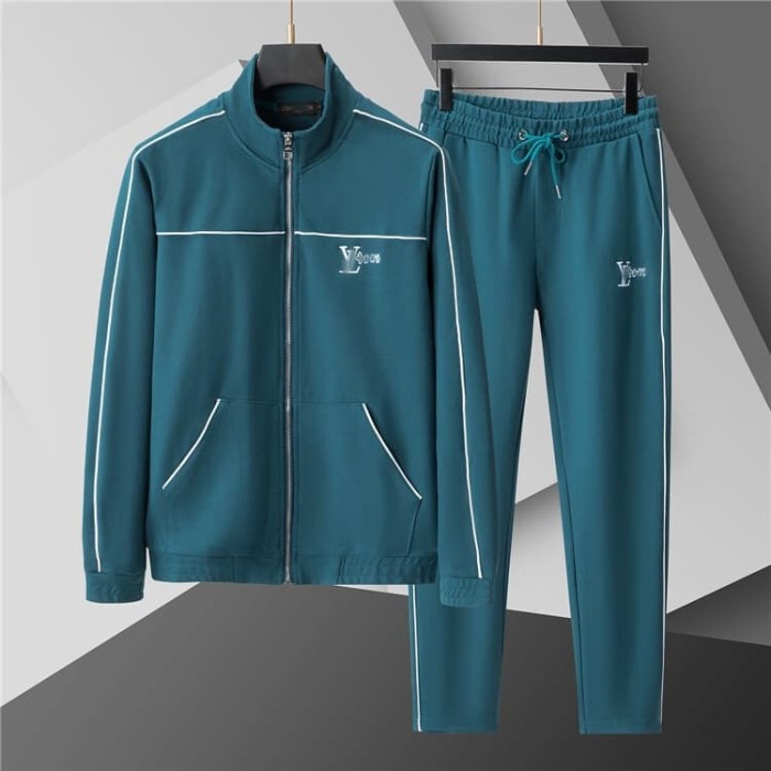 Luxury Brand European Classic Long Sleeve Zip-Up Sweatshirt & Sweatpants Set 30 colors 2437014