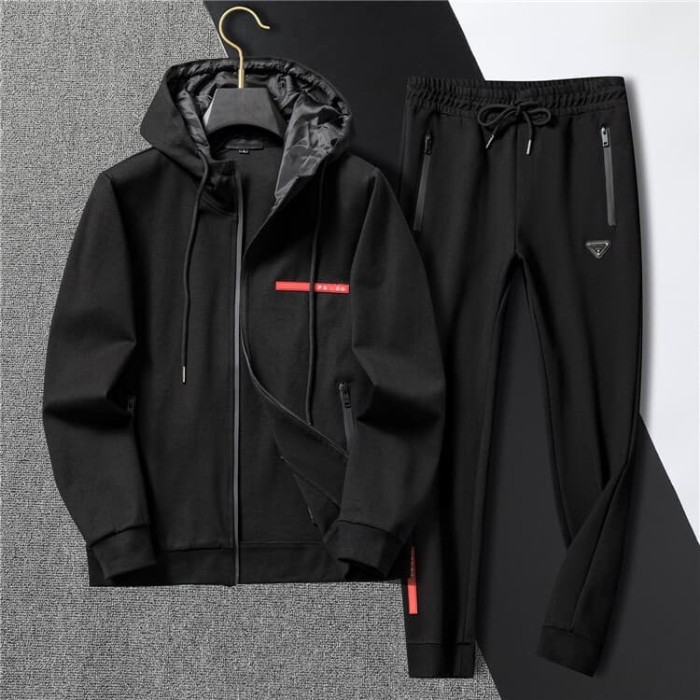 Luxury Brand European Classic Long Sleeve Zip-Up Sweatshirt & Sweatpants Set 30 colors 2437014