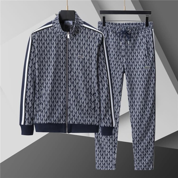 Luxury Brand European Classic Long Sleeve Zip-Up Sweatshirt & Sweatpants Set 30 colors 2437014