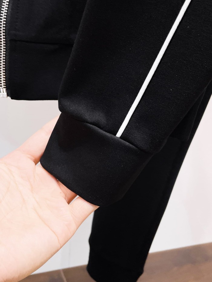 Luxury Brand European Minimalist Logo Long Sleeve Zip-Up Sweatshirt & Sweatpants Set 30 colors 2437013