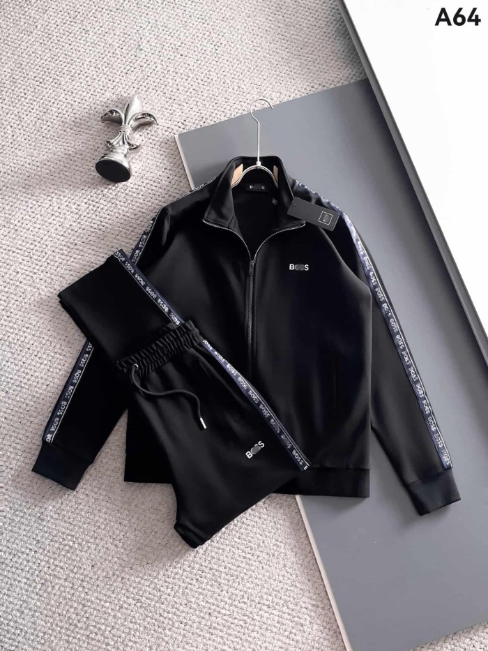 Luxury Brand European Minimalist Logo Long Sleeve Zip-Up Sweatshirt & Sweatpants Set 30 colors 2437013