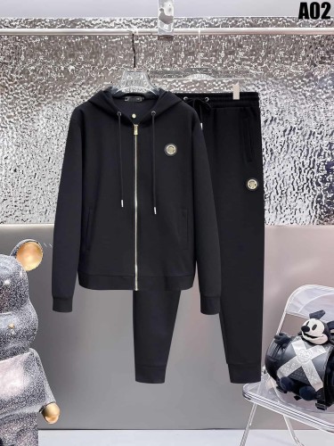 Luxury Brand European Minimalist Logo Long Sleeve Zip-Up Sweatshirt & Sweatpants Set 30 colors 2437013