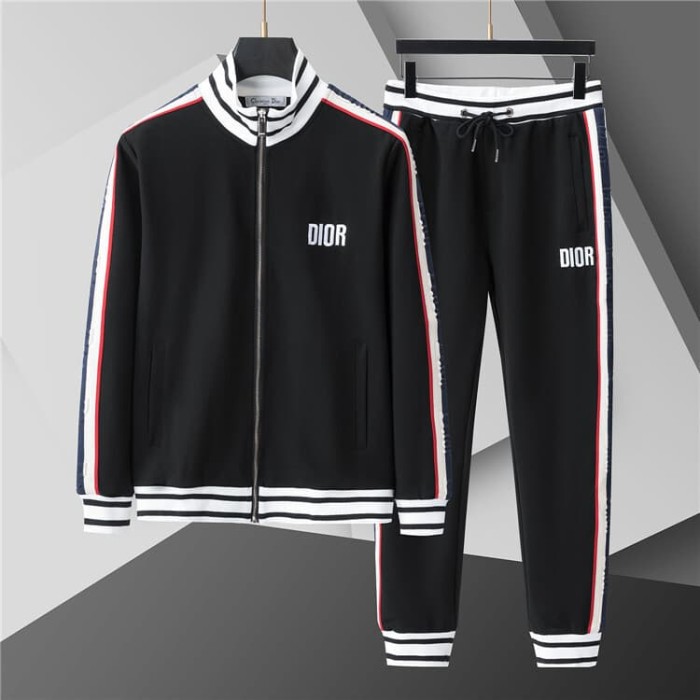 Luxury Brand European Classic Long Sleeve Zip-Up Sweatshirt & Sweatpants Set 30 colors 2437014